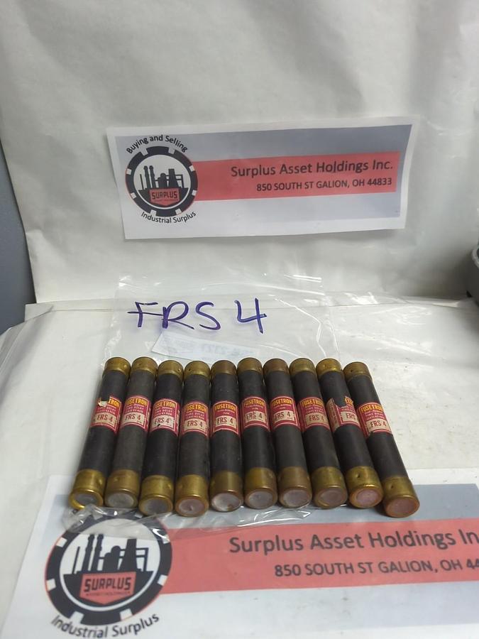 Used COOPER BUSSMANN,FRS-4,FUSETRON 4 AMP FUSE LOT OF 10 PRE-OWNED