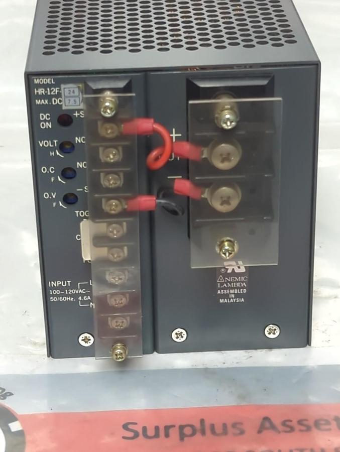 Used NEMIC LAMBDA,HR-12F-24,POWER SUPPLY 100-120VAC 50/60HZ PRE-OWNED