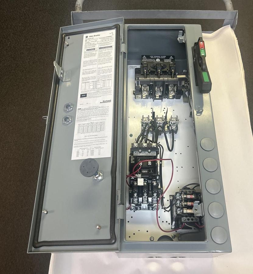 Used ALLEN BRADLEY,512-BFB-6P-24R,COMBINATION STARTER DISCONNECT SIZE 1