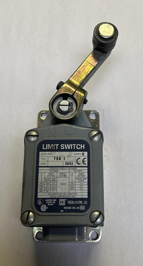 Used SQUARE D,TSB19643,LIMIT SWITCH