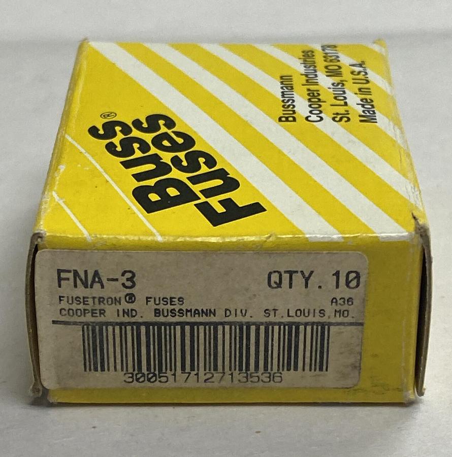 Cooper Bussmann,FNA-3,Fusetron Fuse Lot Of 8 NOS