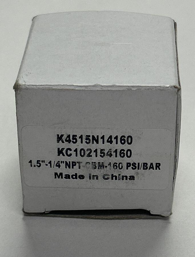 Used PARKER,K4515N14160,PRESSURE GAUGE 1.5 INCH DIAL 1/4 INCH NPT PORT NEW