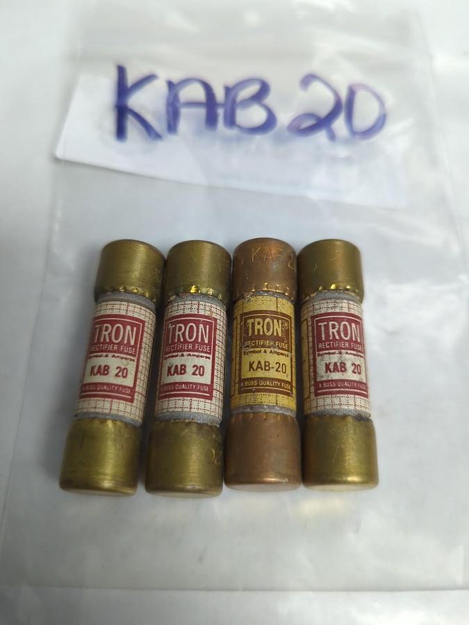 Used COOPER BUSSMANN,KAB-20,TRON 20 AMP FUSE LOT OF 4 PRE-OWNED