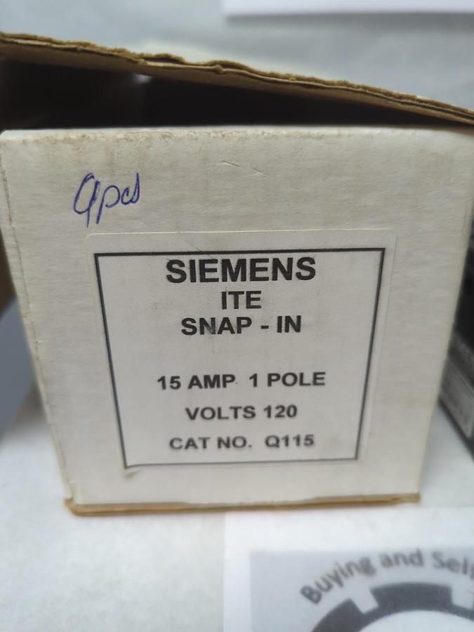 Used SIEMENS,Q115,CIRCUIT BREAKER 15 AMP 1-POLE LOT OF 9 PRE-OWNED