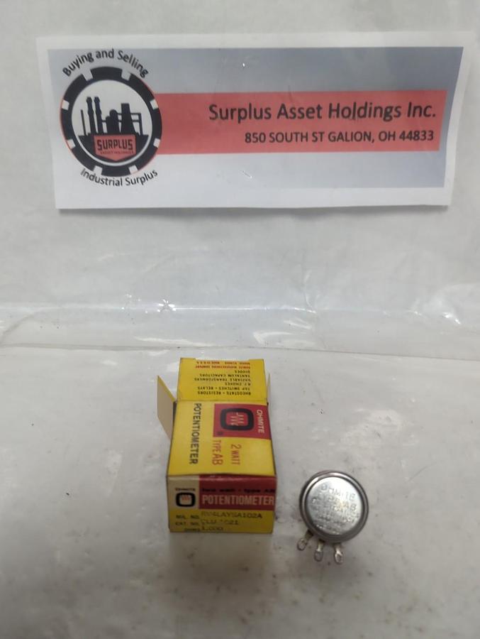 OHMITE,RV4LAYSA102A,POTENTIOMETER 2 WATT 1000 OHMS NOS