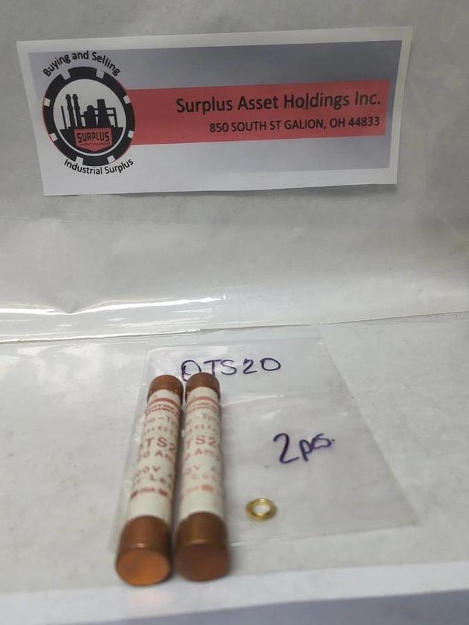 Used FERRAZ SHAWMUT,OTS20,ONE-TIME 20 AMP FUSE LOT OF 2 PRE-OWNED