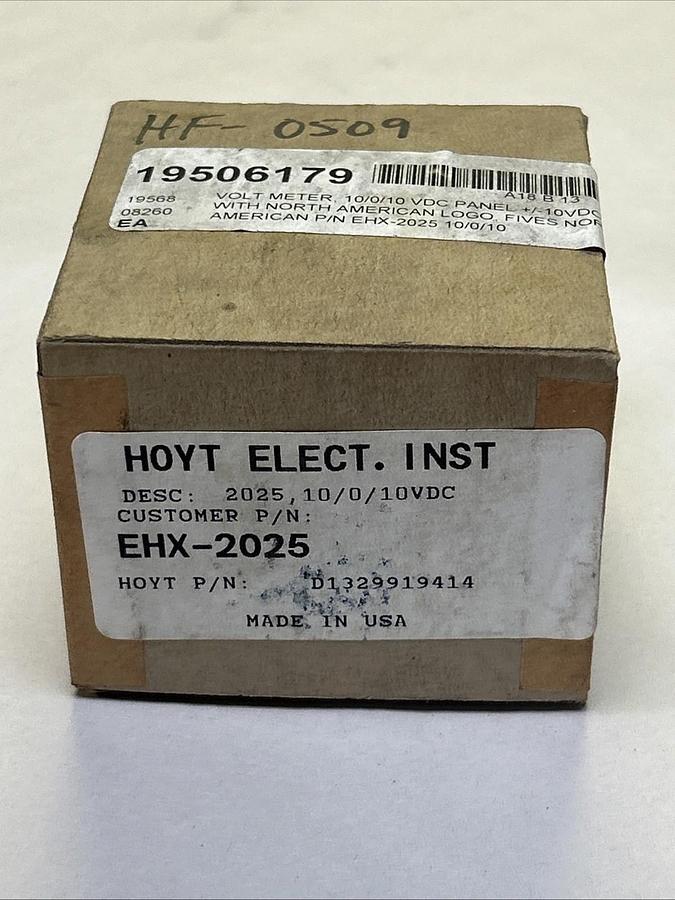 HOYT / NORTH AMERICAN,EHX-2025,PANEL METER 10-10 DC VOLTS NOS