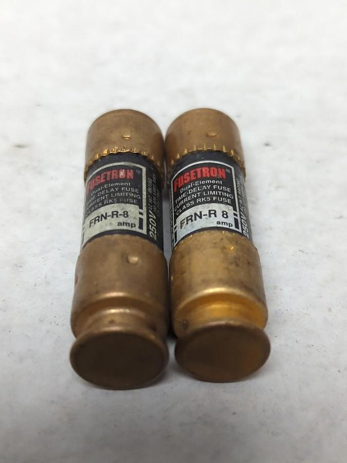 Used COOPER BUSSMANN,FRN-R-8,FUSETRON 8 AMP FUSE LOT OF 2 PRE-OWNED