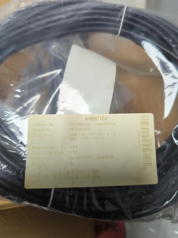 AVENTICS,CN2,CONNECTING CABLE M8X1 BOX OF 4 PCS NOS