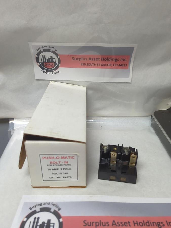PUSH-O-MATIC,P4270,CIRCUIT BREAKER 70 AMP 2-POLE NOS