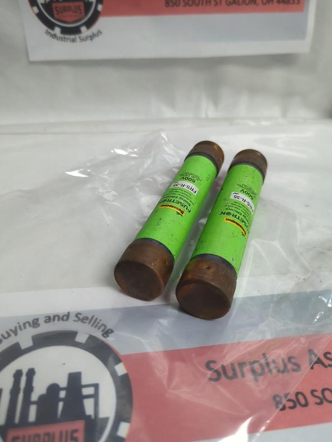 Used COOPER BUSSMANN,FRSR35,FUSETRON 35 AMP FUSE LOT OF 2 PRE-OWNED