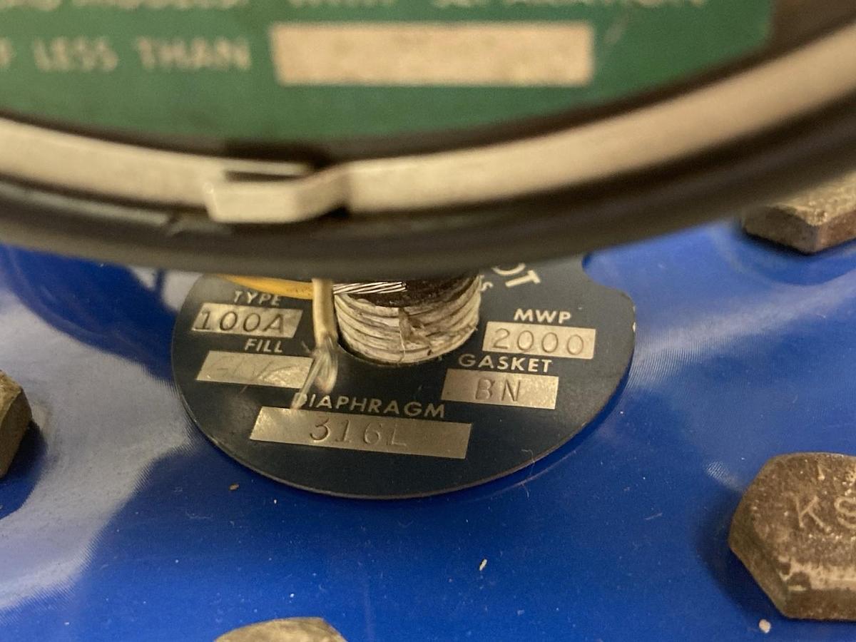 ITT,Type 100A 2000MWP,Pump Gauge Diaphragm 316L