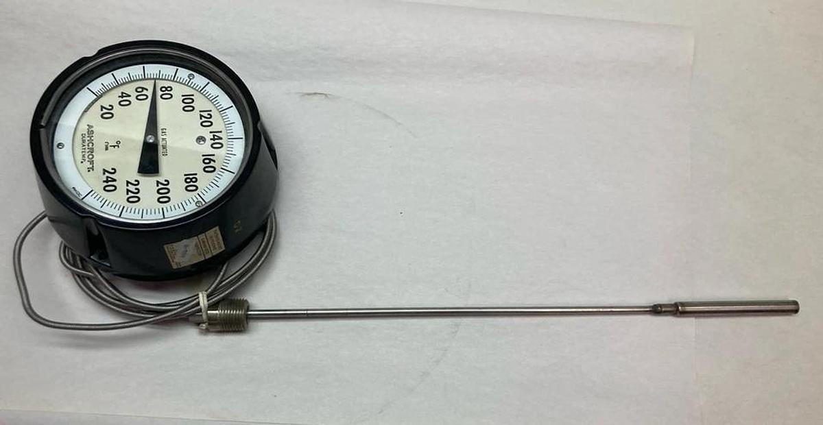 Used Ashcroft Duratemp,20-240f,Gas Actuated Thermometer