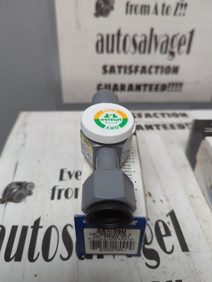 SPORLAN,SA-15U,MOISTURE & LIQUID INDICATOR 5/8 FLARE X 5/8 SWIVEL NUT LOT OF 2