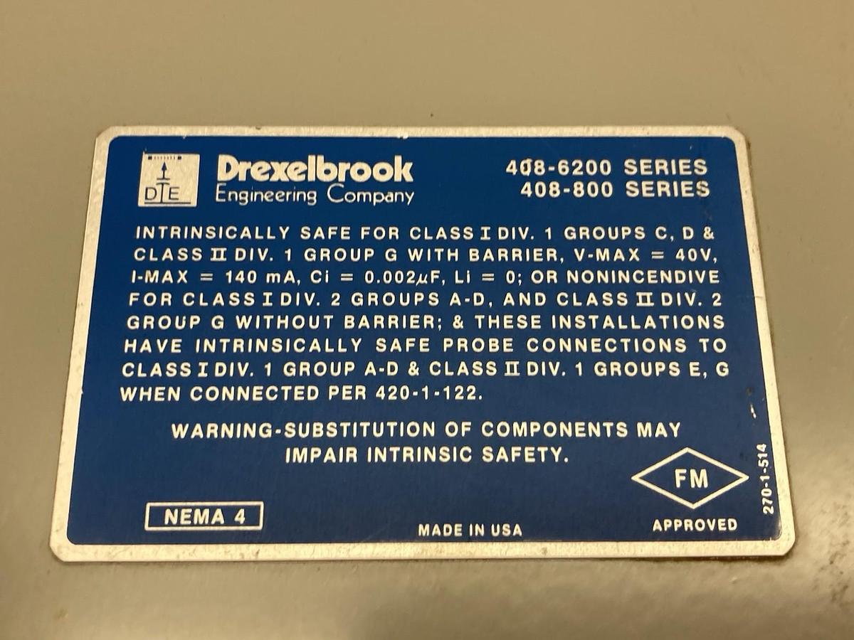 Used Drexelbrook,408-6200,Enclosure Box For Level Transmitters 408-800