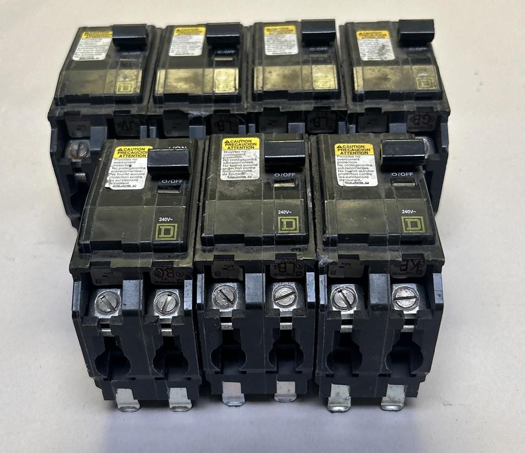 Used SQUARE D,QO200,CIRCUIT BREAKER 60A 240V 2P LOT OF 7