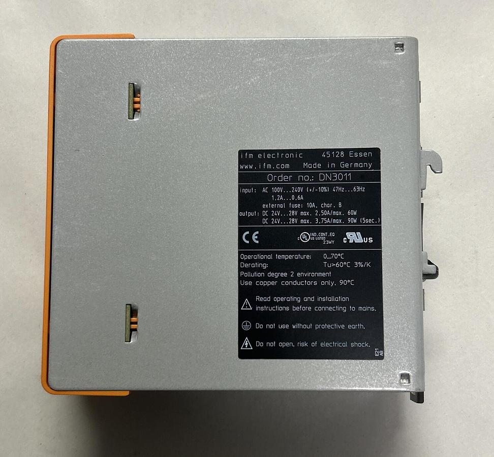 Used EFECTOR IFM,DN3011,POWER SUPPLY 24 VDC 2.5A