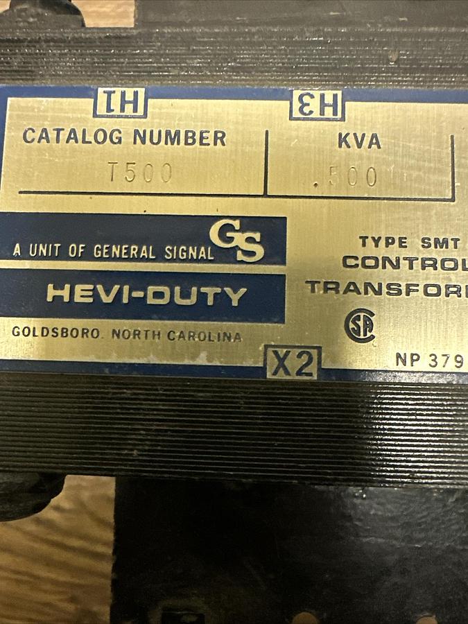 Used Hevi-Duty,T500,Transformer .500KVA