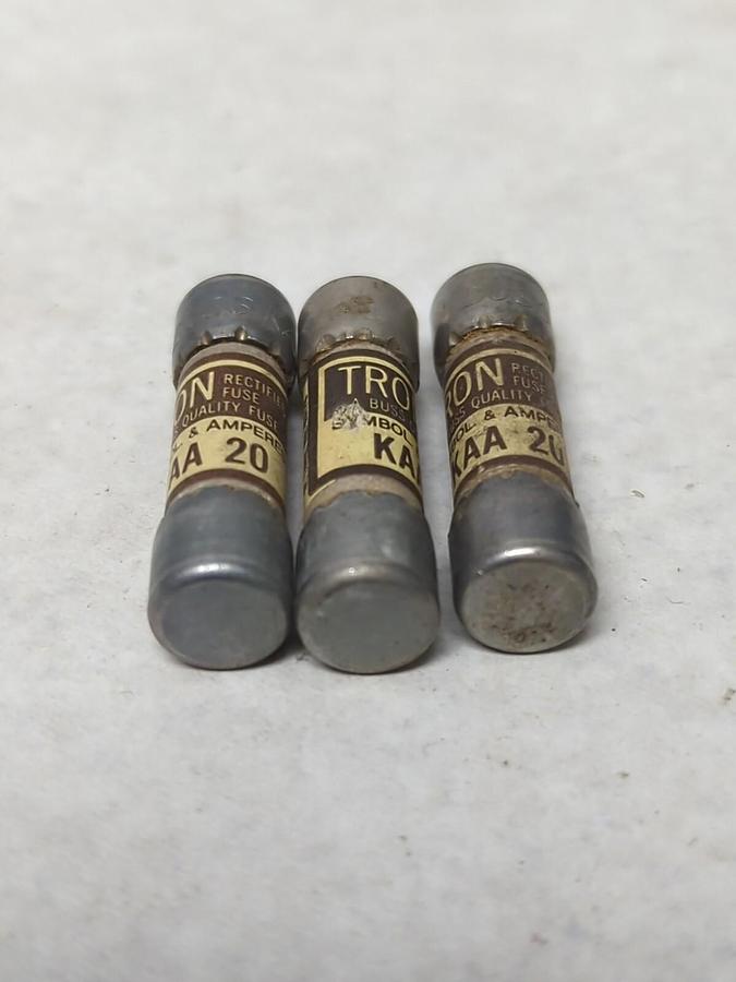 COOPER BUSSMANN,KAA 20,TRON 20 AMP FUSE LOT OF 3 NOS
