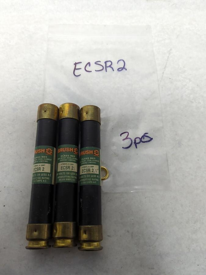 Used BRUSH,ECSR2,CLASS RK5 FUSE 2 AMP LOT OF 3 PRE-OWNED