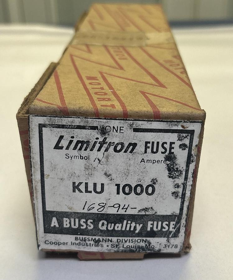 Used BUSSMANN,KLU1000,LIMITRON FUSE 1000A 600V NEW