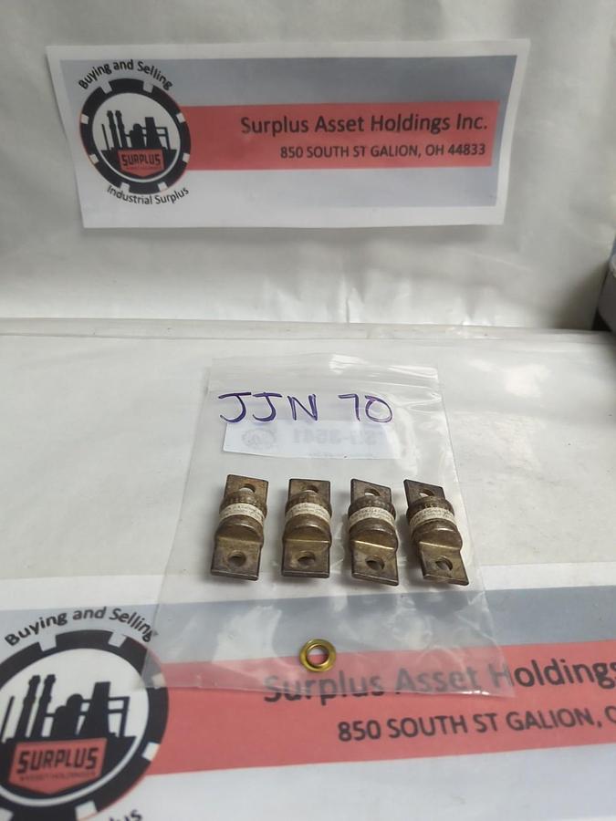 Used BUSSMANN,JJN-70,T-TRON FUSE 70 AMP LOT OF 4 PRE-OWNED