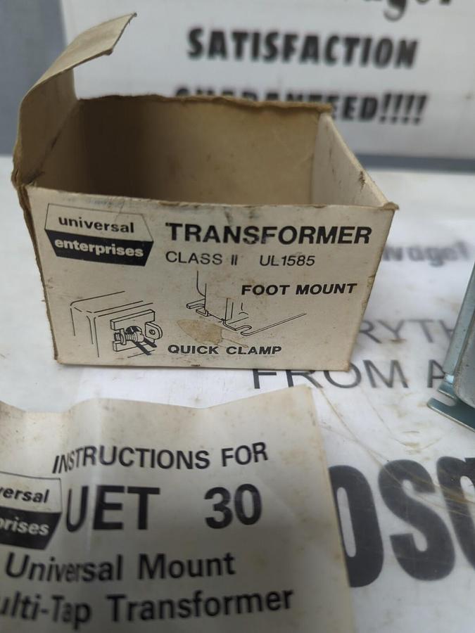 UNIVERSAL ENTERPRISES,UL1585,FOOT MOUNT TRANSFORMER 120 VAC 50/60HZ NOS