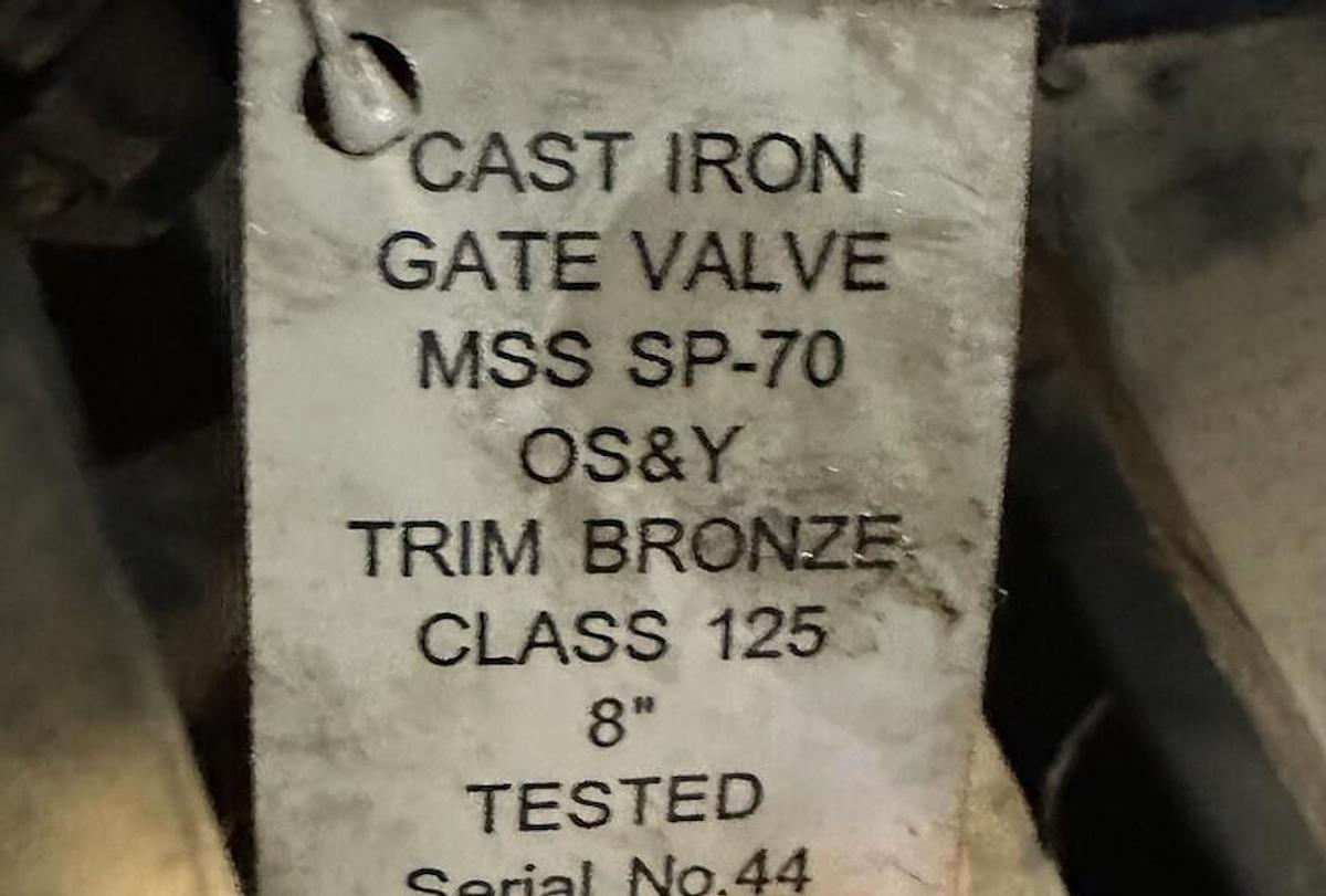 Powell,MSS SP-70,Class 125 8" Gate Valve