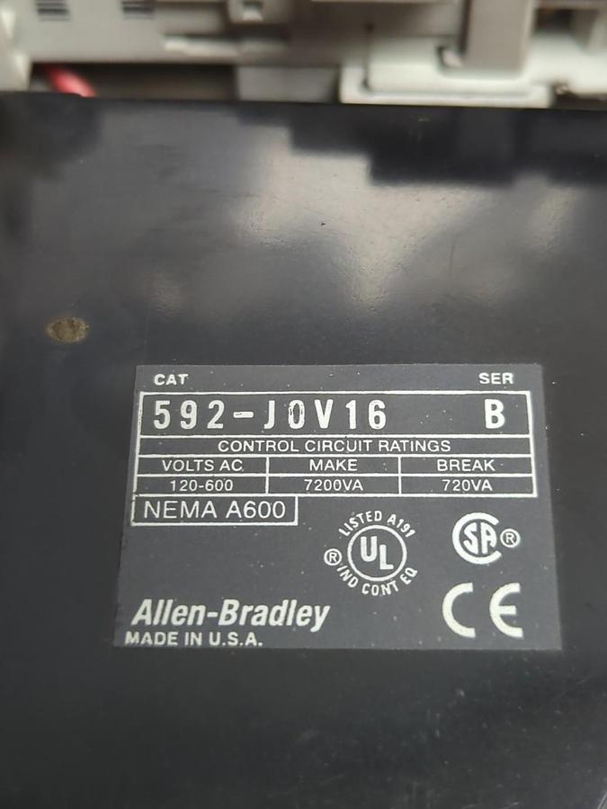 Used ALLEN BRADLEY,505-TOD,SERIES D REVERSING STATER NEMA 00 120-600V AC PRE-OWNED