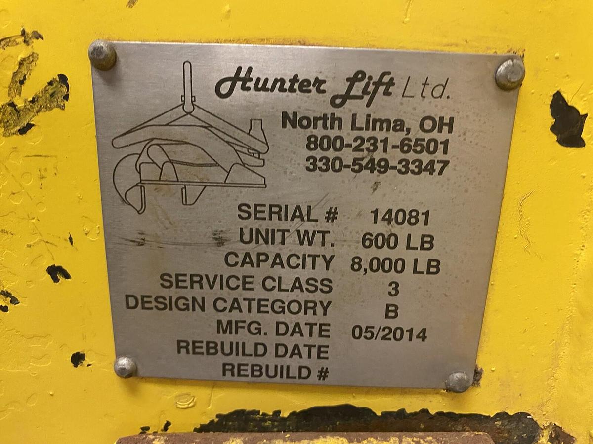 Used HUNTER LIFT,8000LBS,CAPACITY SINGLE COIL C HOOK 14 INCH X 30 INCH