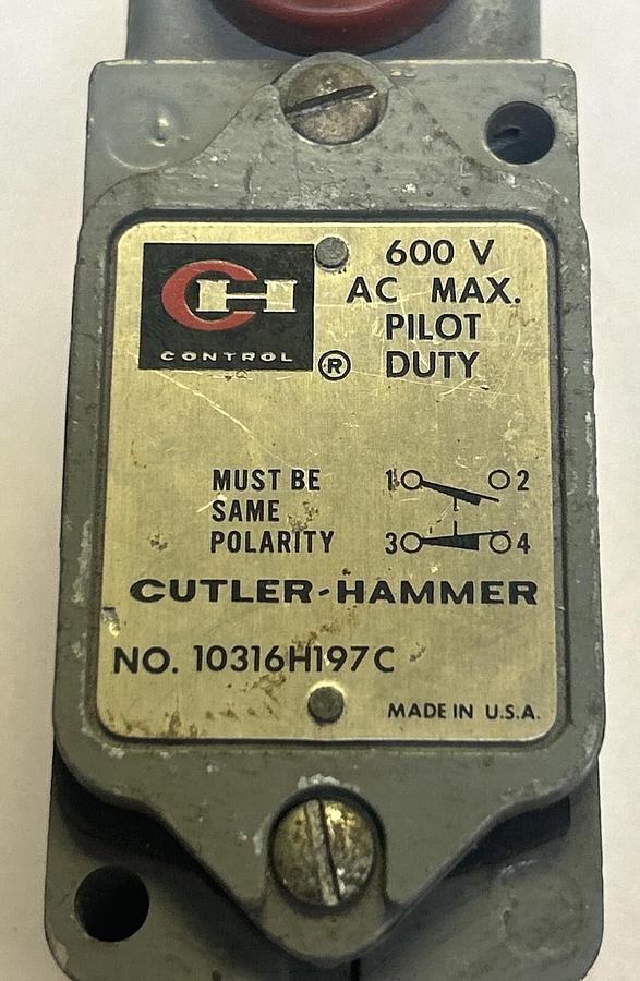 Used CUTLER HAMMER,10316H197C,LIMIT SWITCH