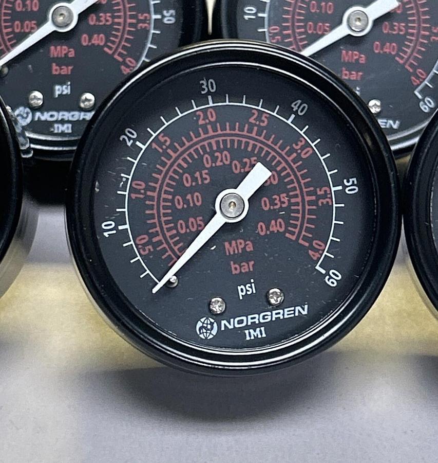 NORGREN,IMI,PRESSURE GAUGE0-60 PSI LOT OF 7 NOS