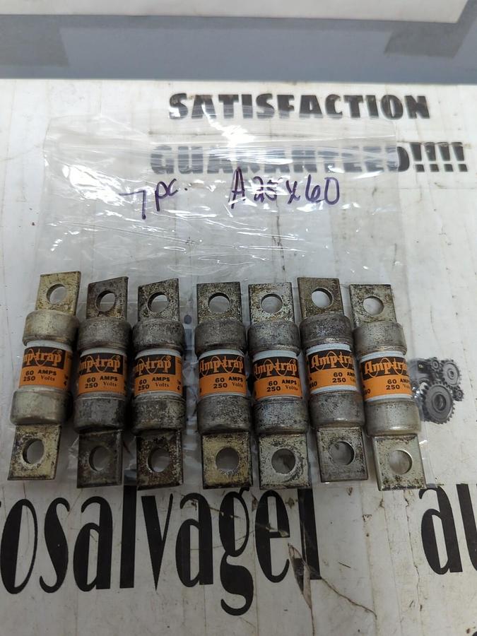 CHASE SHAWMUT,A25X60,AMPTRAP FORM 101 FUSES LOT OF 7 NOS