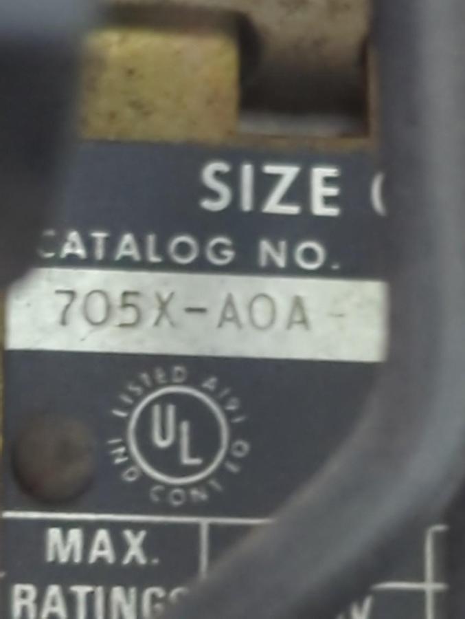 Used ALLEN BRADLEY,705X-AO1,SERIES L REVERSING STARTER SIZE 0 PRE-OWNED