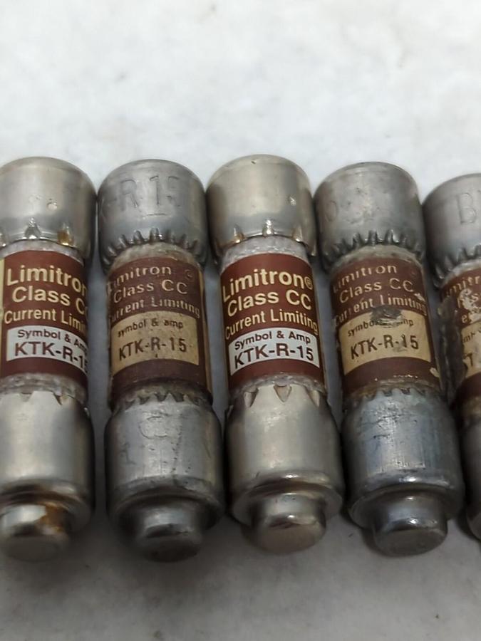 COOPER BUSSMANN,KTK-R-15,LIMITRON 15 AMP FUSE LOT OF 6 NOS