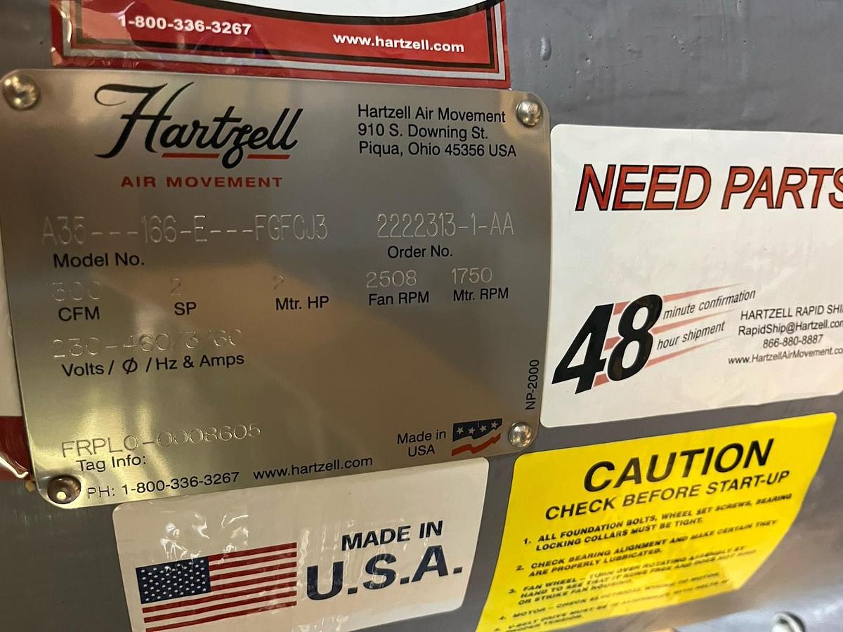 HARTZELL,A35-166-E-FGFCJ3,COOLING FAN 300CFM 2HP 1760RPM 3PH