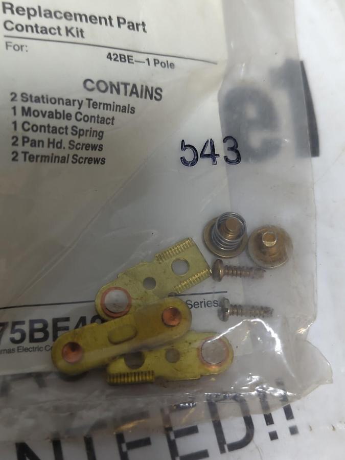 FURNAS,75BE42,CONTACT KIT REPLACEMENT FOR 42BE LOT OF 3 NOS