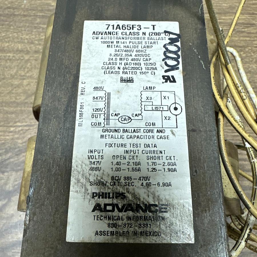 Used Advance,71A65F3-T,Transformer Ballast