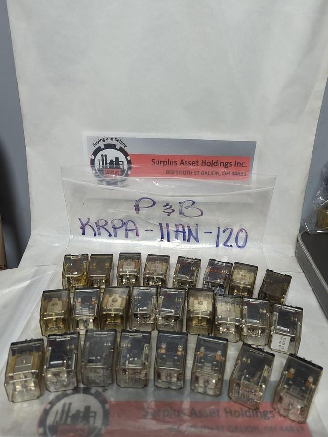 Used P&B,KRPA-11AN-120,RELAY 10 AMP LOT OF 25 PRE-OWNED