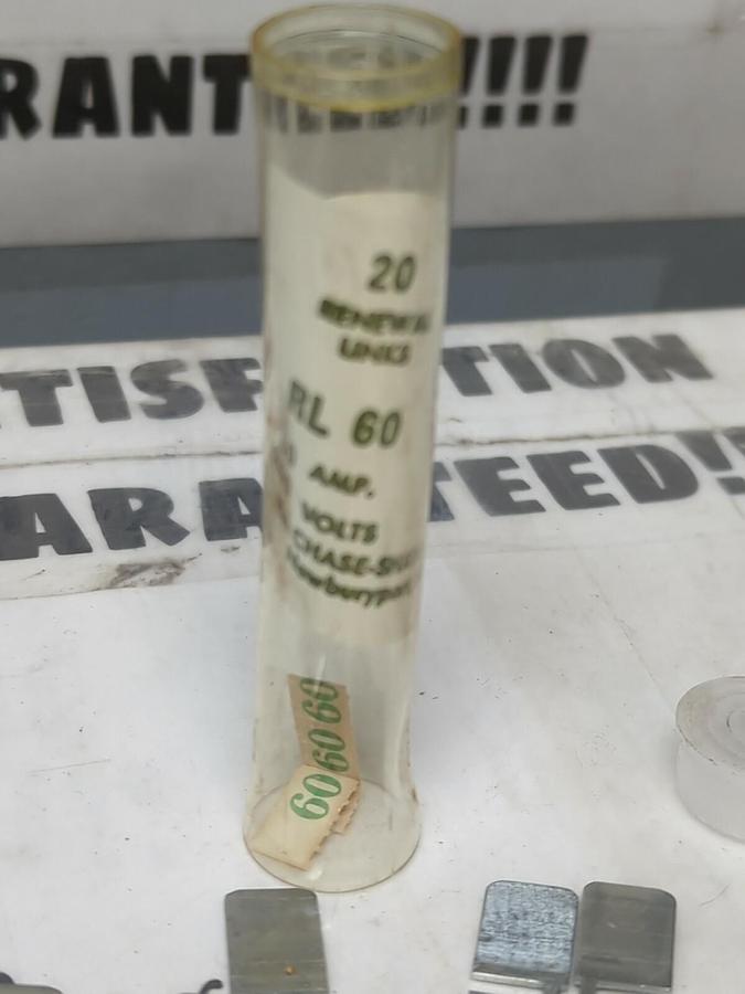 CHASE SHAWMUT,RL-60,FUSE RENEWAL LINKS 60 AMP/250V LOT OF 20 NOS