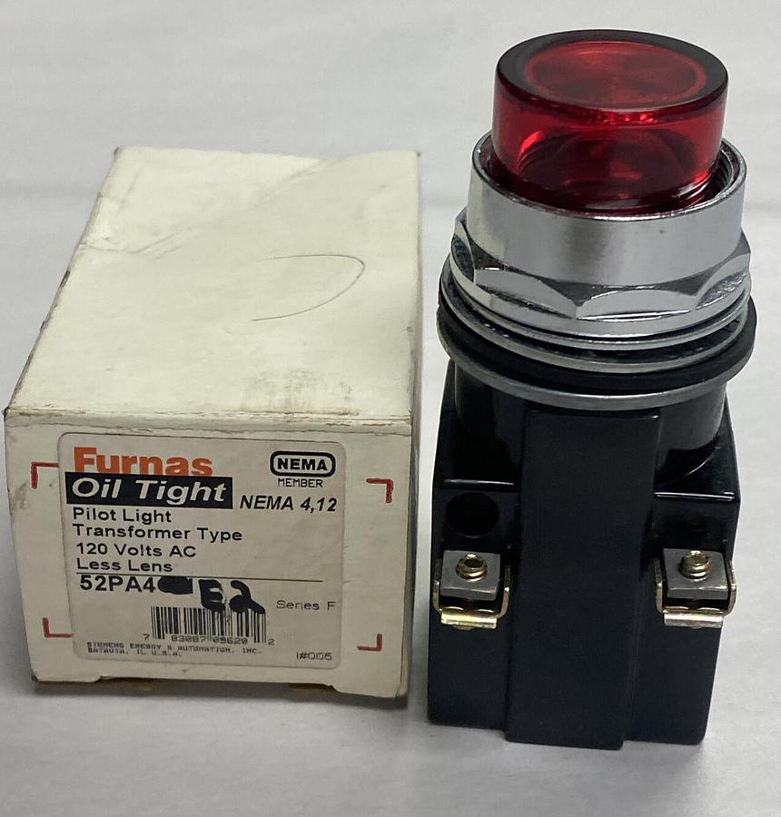 FURNAS  SIEMENS,52PA4E2,RED PILOT LIGHT NOS