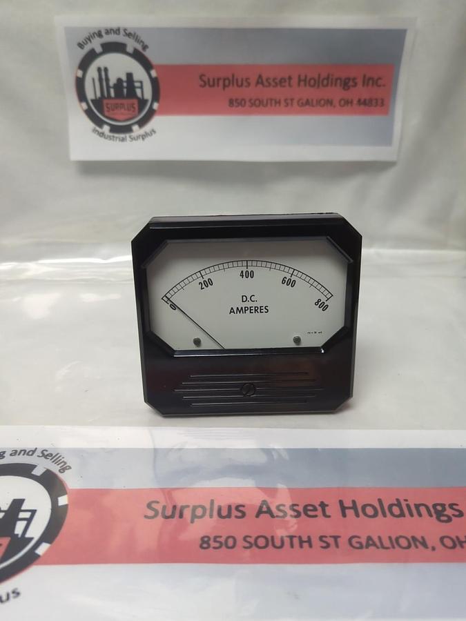 Used CROMPTON,7430619,PANEL METER 0-800 D-C AMPERES PRE-OWNED