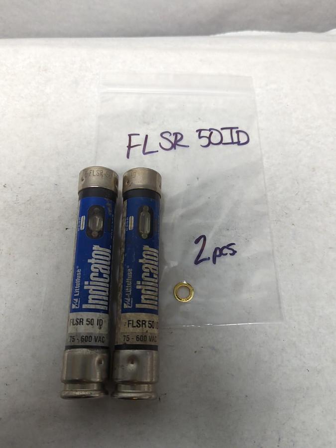 Used LITTELFUSE,FLSR50ID,INDICATOR 50 AMP FUSE LOT OF 2 PRE-OWNED
