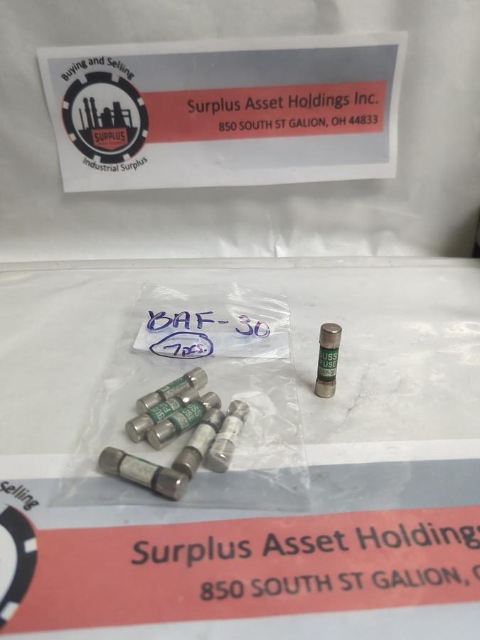 Used COOPER BUSSMANN,BAF-30,BUSS 30 AMP FUSE LOT OF 7 PRE-OWNED