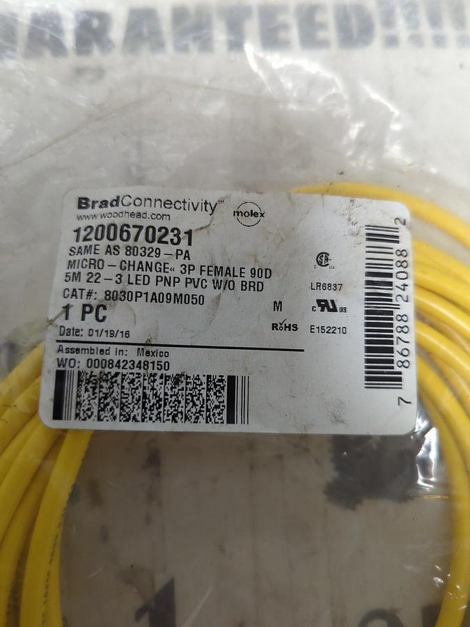 BRAD CONNECTIVITY,1200670231,MICRO-CHANGE CORDSET FEMALE 90D NOS