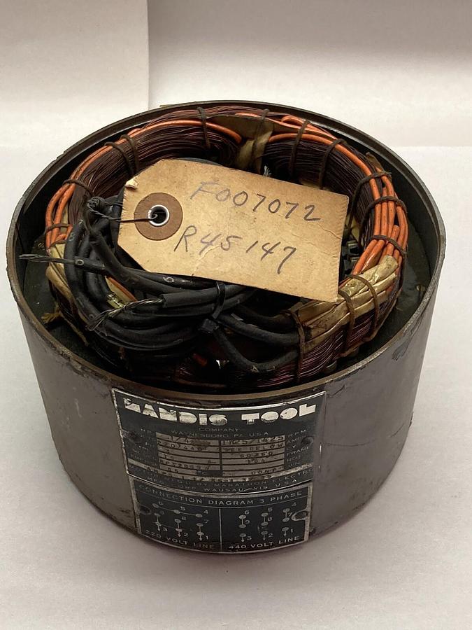 Used Landis Tool Company,5F32B65W,3-Phase Stator Field 1/4 HP 1725/1425RPM