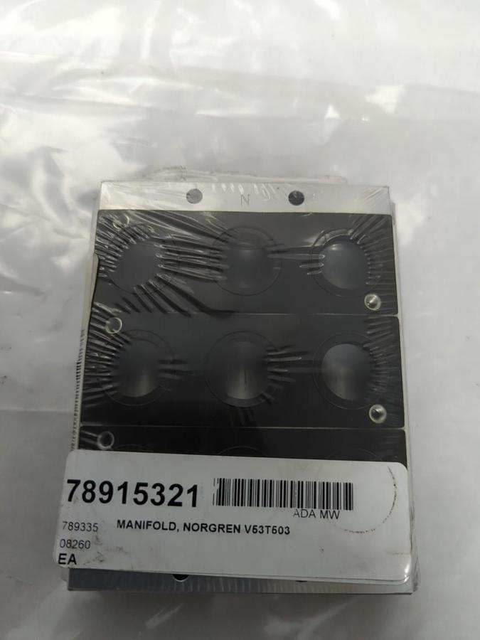 NORGREN,V53T503,MONOBLOCK 3-STATION MANIFOLD BASE 5X1/2 INCH NPT NOS