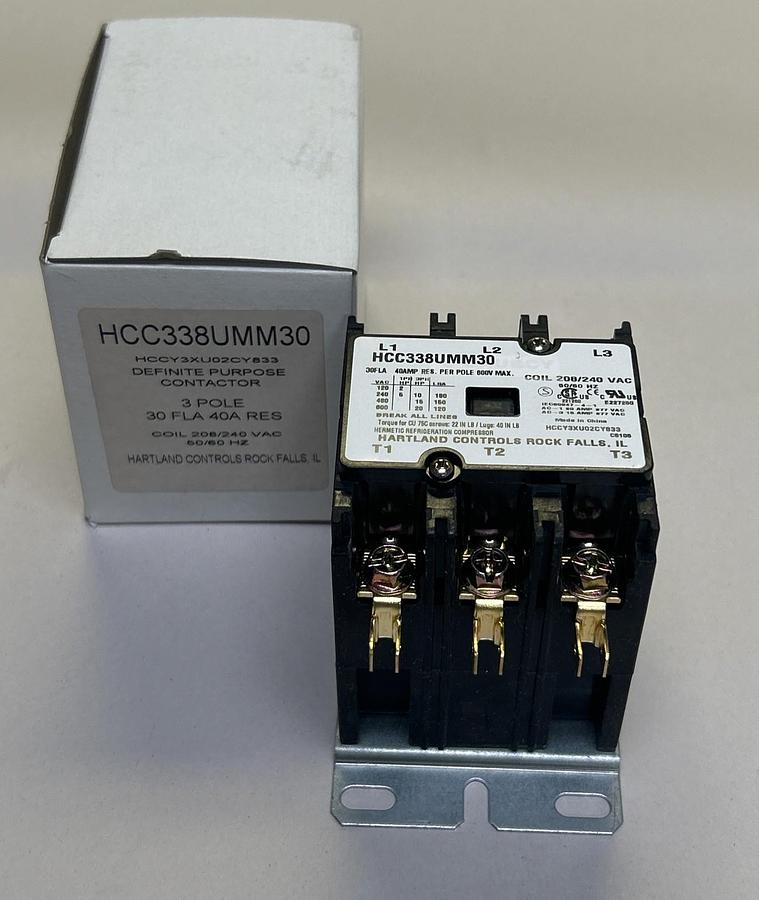 HARTLAND CONTROLS,HCC338UMM30,DEFINITE PURPOSE CONTACTOR NOS