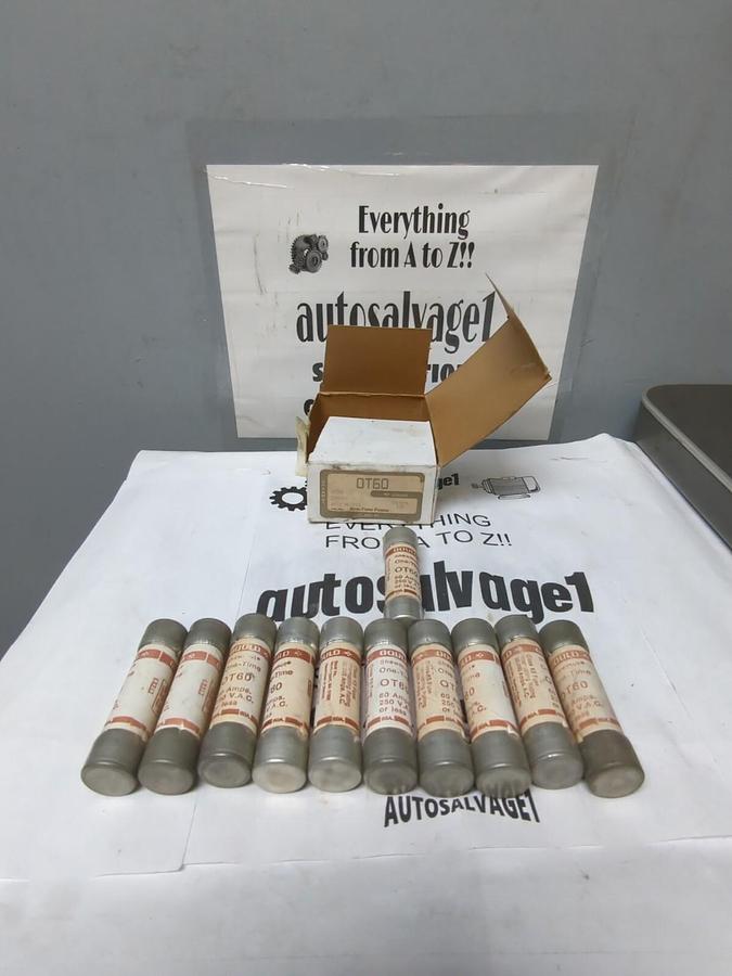 GOULD SHAWMUT,OT60,ONE TIME 60 AMP FUSES LOT OF 11