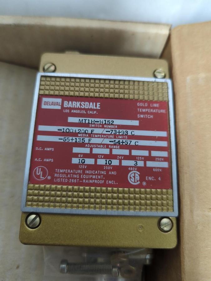 BARKSDALE,MTIH-H152,TEMPERATURE SWITCH -65+135F NOS